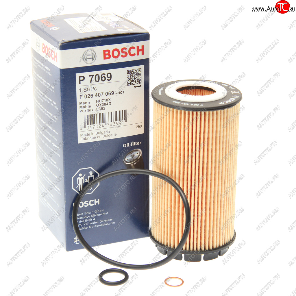 669 р. Фильтр масляный HYUNDAI Trajet (00-),Santa Fe (00-) BOSCH BOSCH f026407069  с доставкой в г. Пермь