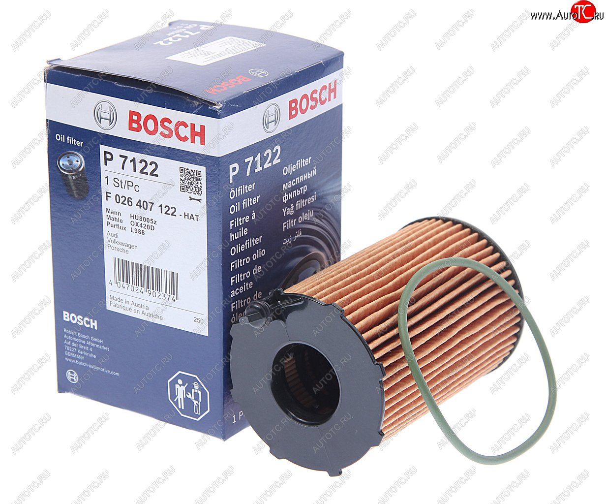 899 р. Фильтр масляный VW Touareg (10-) AUDI A4,A5,S5 (11-),Q5 (12-) (3.0 TDI) BOSCH BOSCH f026407122  с доставкой в г. Пермь