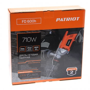 6 349 р. Дрель ударная 710Вт PATRIOT PATRIOT fd 600h  с доставкой в г. Пермь. Увеличить фотографию 3