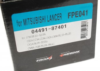 799 р. Колодки тормозные передние (4шт.) HANKOOK FRIXA Mitsubishi Colt CJ0 хэтчбэк 3 дв. (1995-2003)  с доставкой в г. Пермь. Увеличить фотографию 2
