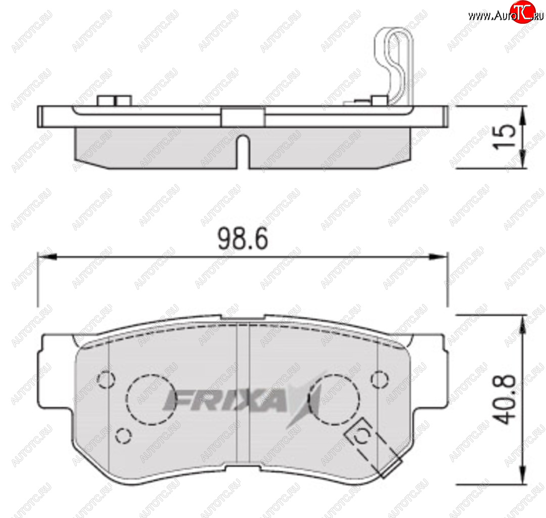 949 р. Колодки тормозные задние (4шт.) HANKOOK FRIXA Hyundai Getz TB хэтчбэк 5 дв. рестайлинг (2005-2010)  с доставкой в г. Пермь