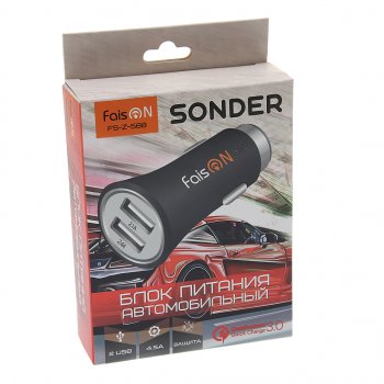 499 р. Устройство зарядное в прикуриватель 2USB 12V Quick Charge EARLDOM EARLDOM fs-z-588 black  с доставкой в г. Пермь. Увеличить фотографию 3