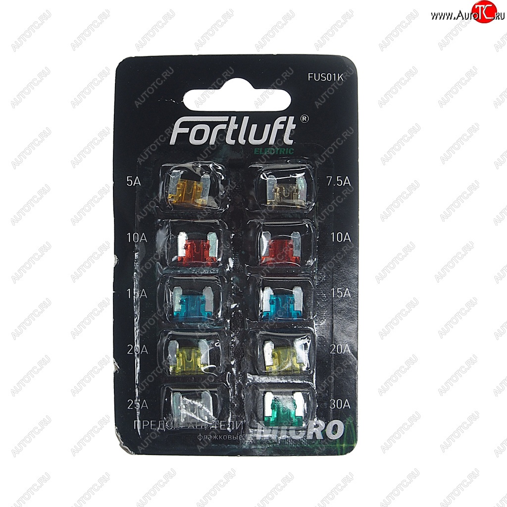 94 р. Предохранитель 5-30A флажковый MICRO комплект 10шт. FORTLUFT FORTLUFT fus01k  с доставкой в г. Пермь