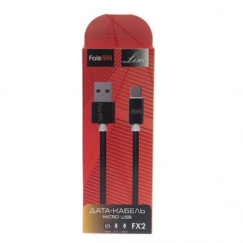 128 р. Кабель micro USB 1м FAISON FAISON fx2 line black  с доставкой в г. Пермь. Увеличить фотографию 2