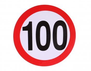 56 р. Наклейка-знак виниловая Ограничение скорости 100кмч круг,большая NO NAME г05106  с доставкой в г. Пермь. Увеличить фотографию 1