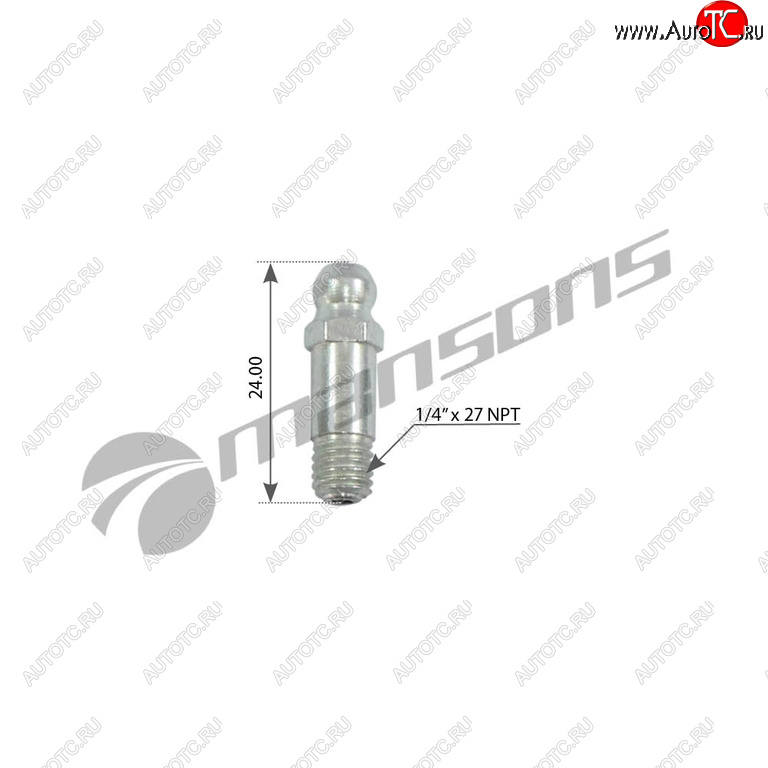 19 р. Масленка прямая 180 градусов 14x27 NPT MANSONS MANSONS g11  с доставкой в г. Пермь