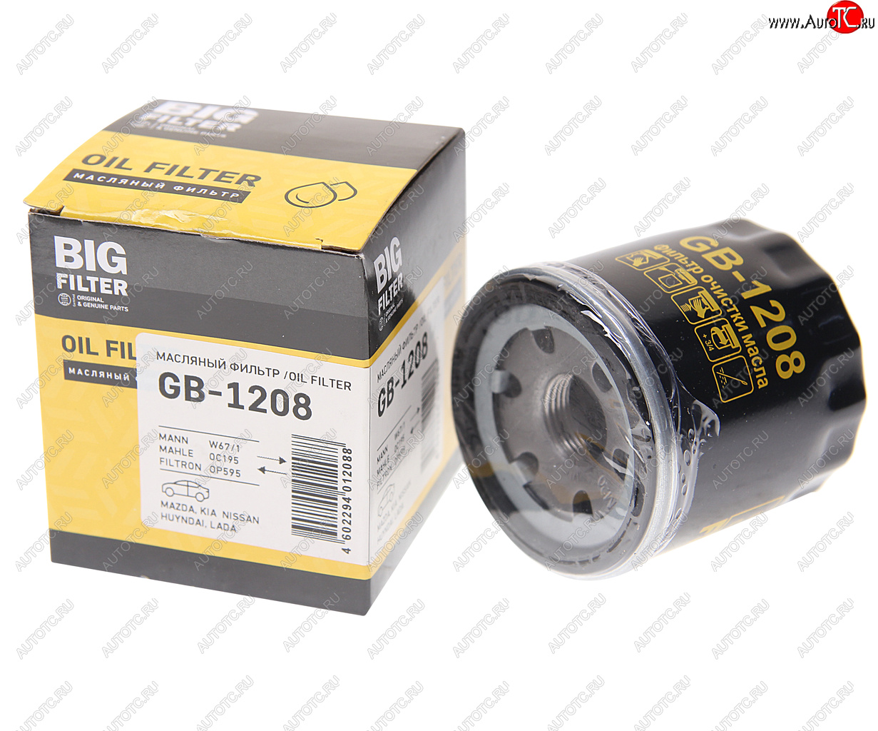 291 р. Фильтр масляный NISSAN SUBARU RENAULT HYUNDAI KIA BIG FILTER BIG FILTER gb-1208  с доставкой в г. Пермь