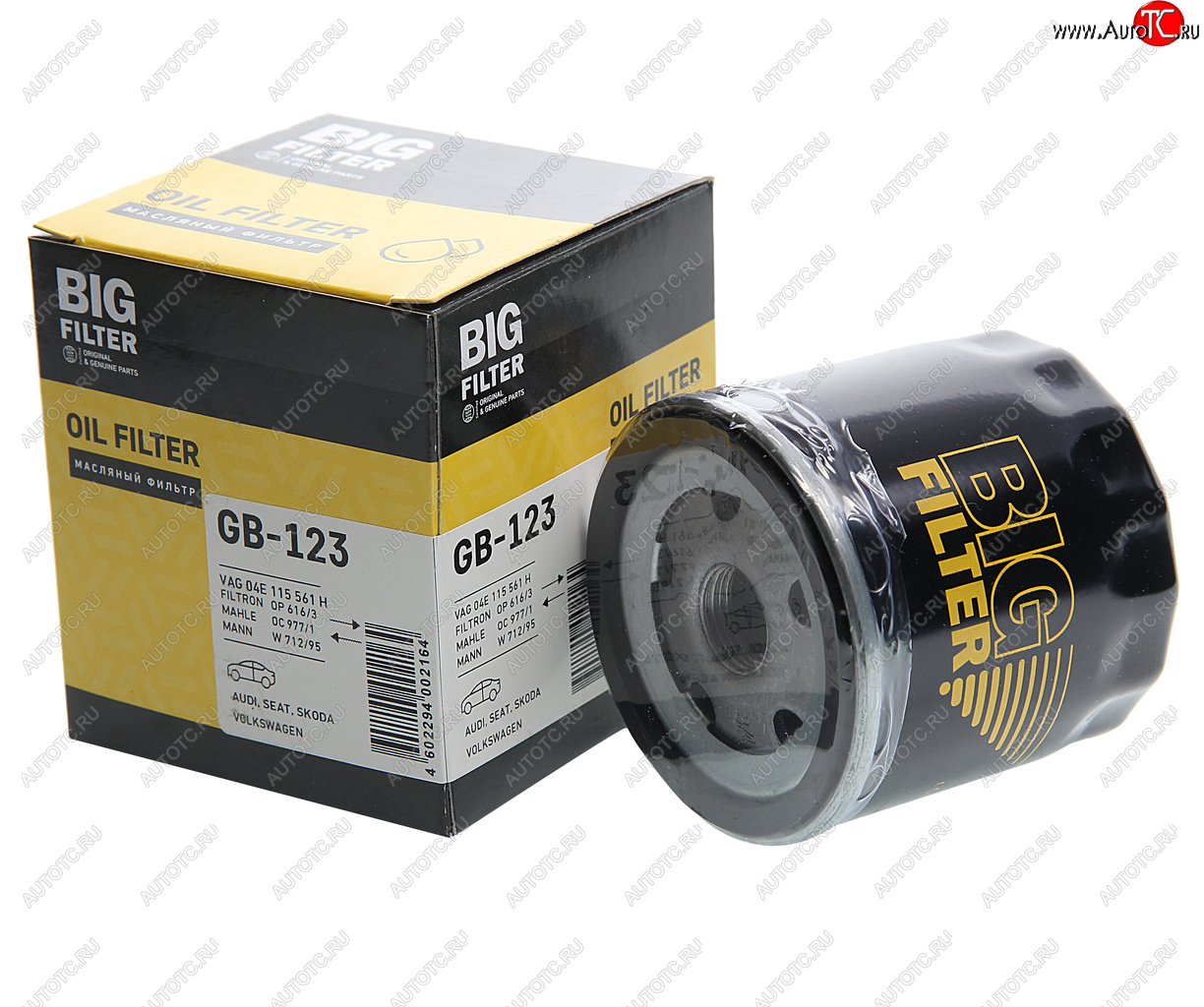 399 р. Фильтр масляный VW Golf (12-),Polo (12-) AUDI A3 (12-) SEAT Leon SKODA Octavia BIG FILTER BIG FILTER gb-123  с доставкой в г. Пермь