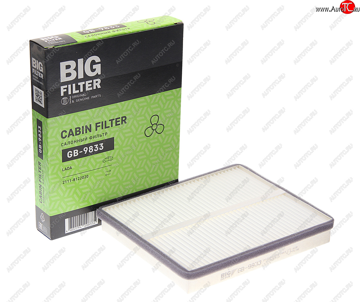 389 р. Фильтр воздушный салона ВАЗ-2110-2112 угольный BIG FILTER BIG FILTER gb-9833  с доставкой в г. Пермь