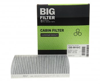 Фильтр воздушный салона HYUNDAI Tucson KIA Rio (05-),Sportage,Carens угольный BIG FILTER BIG FILTER gb-9910c