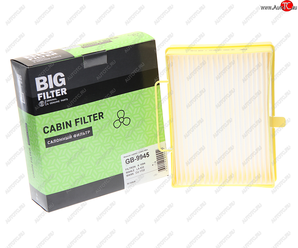 729 р. Фильтр воздушный салона BIG FILTER  Scania 4-series (1997-2007)  с доставкой в г. Пермь