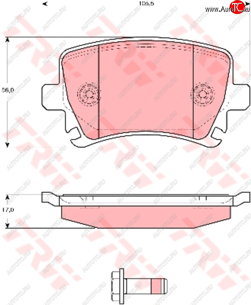 3 599 р. Колодки тормозные передние (4шт.) TRW Volkswagen Golf 7 рестайлинг, хэтчбэк 5 дв. (2017-2020)  с доставкой в г. Пермь
