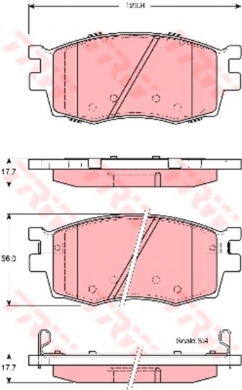 Колодки тормозные передние (4шт.) TRW Hyundai Accent 3 MC хэтчбек (2005-2011)