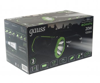 2 799 р. Фонарь-прожектор аккумуляторный GAUSS GAUSS gf703 GAUSS gf703  с доставкой в г. Пермь. Увеличить фотографию 5