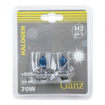 399 р. Лампа 24V H3 70W PK22s +50% блистер (2шт.) GANZ GANZ gip06052  с доставкой в г. Пермь. Увеличить фотографию 2