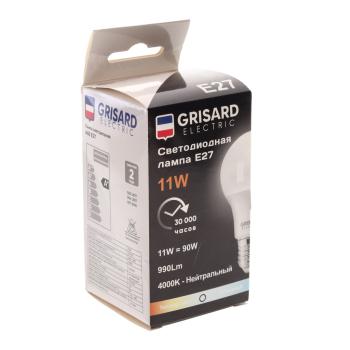 91 р. Лампа светодиодная E27 A60 11W (90W) 220V теплый GRISARD ELECTRIC GRISARD ELECTRIC gre-002-0009  с доставкой в г. Пермь. Увеличить фотографию 3