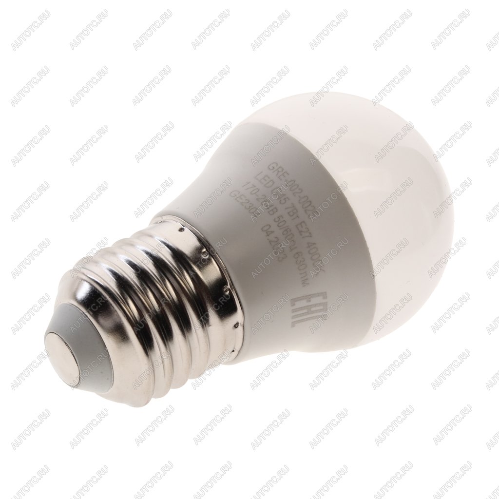 87 р. Лампа светодиодная E27 G45 7W (60W) 220V теплый GRISARD ELECTRIC GRISARD ELECTRIC gre-002-0025  с доставкой в г. Пермь