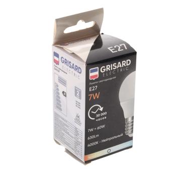 87 р. Лампа светодиодная E27 G45 7W (60W) 220V теплый GRISARD ELECTRIC GRISARD ELECTRIC gre-002-0025  с доставкой в г. Пермь. Увеличить фотографию 3