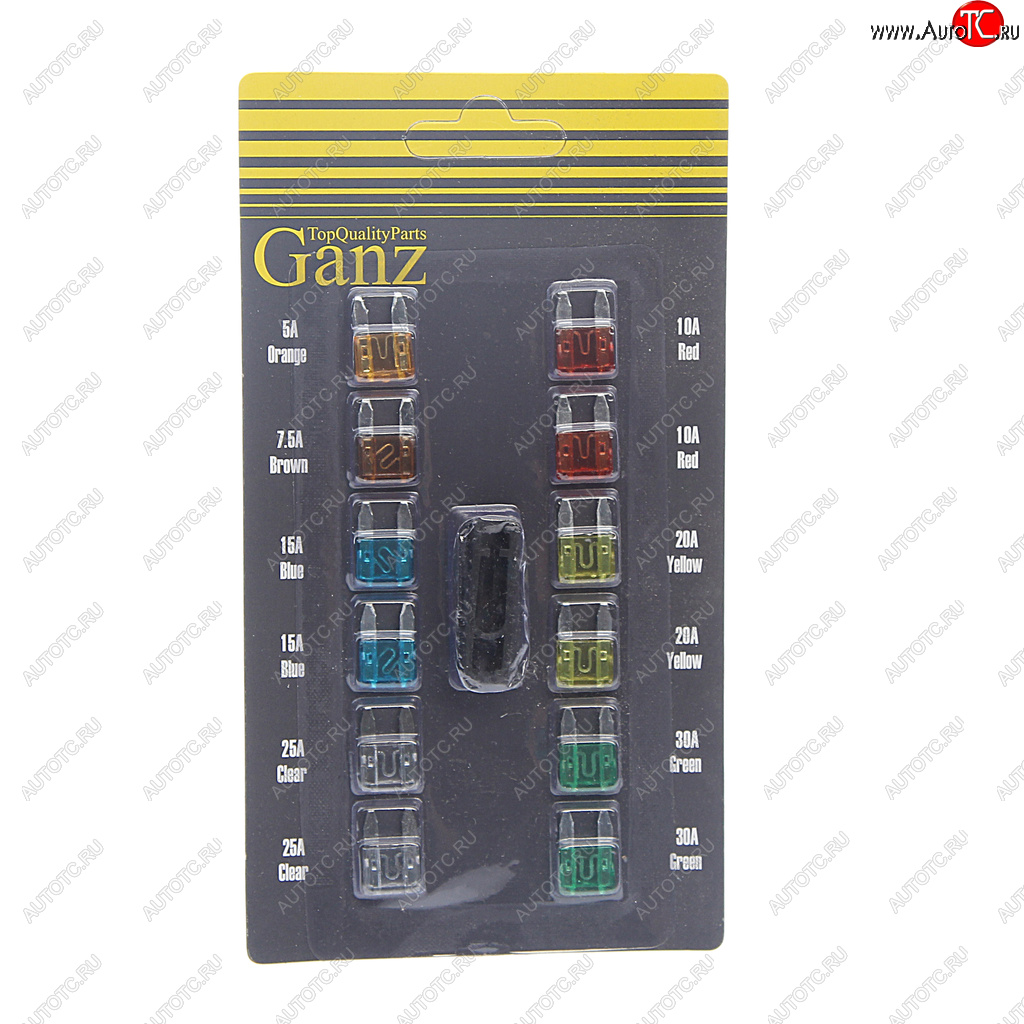 89 р. Предохранитель 5-30А флажковый MINI комплект 12шт. с пинцетом GANZ GANZ grp15002 GANZ grp15002  с доставкой в г. Пермь