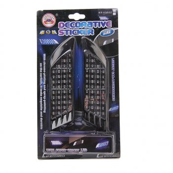 269 р. Дефлектор BLACK 160х45мм с подсветкой 20 LED BLUE 12V 2шт. GT GT gt-53022  с доставкой в г. Пермь. Увеличить фотографию 1