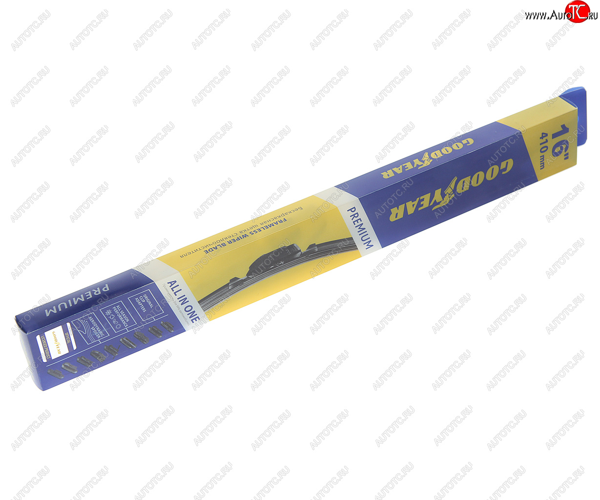 1 059 р. Щетка стеклоочистителя 410мм бескаркасная (8 адаптеров) Premium GOODYEAR GOODYEAR gy000436  с доставкой в г. Пермь