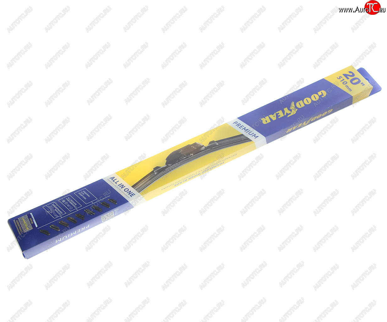 1 059 р. Щетка стеклоочистителя 510мм бескаркасная (8 адаптеров) Premium GOODYEAR GOODYEAR gy000440  с доставкой в г. Пермь