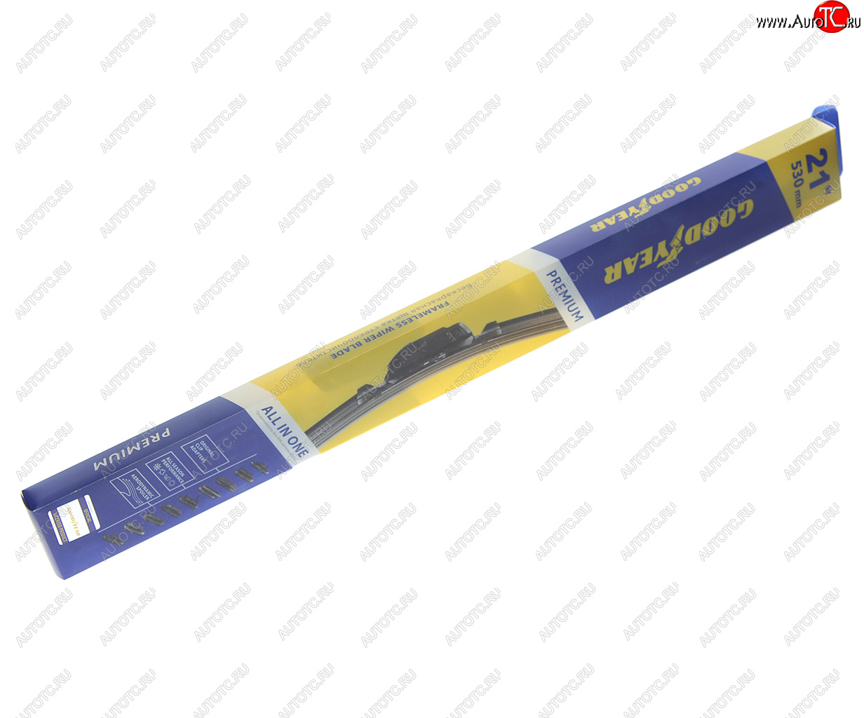 1 059 р. Щетка стеклоочистителя 530мм бескаркасная (8 адаптеров) Premium GOODYEAR GOODYEAR gy000441  с доставкой в г. Пермь