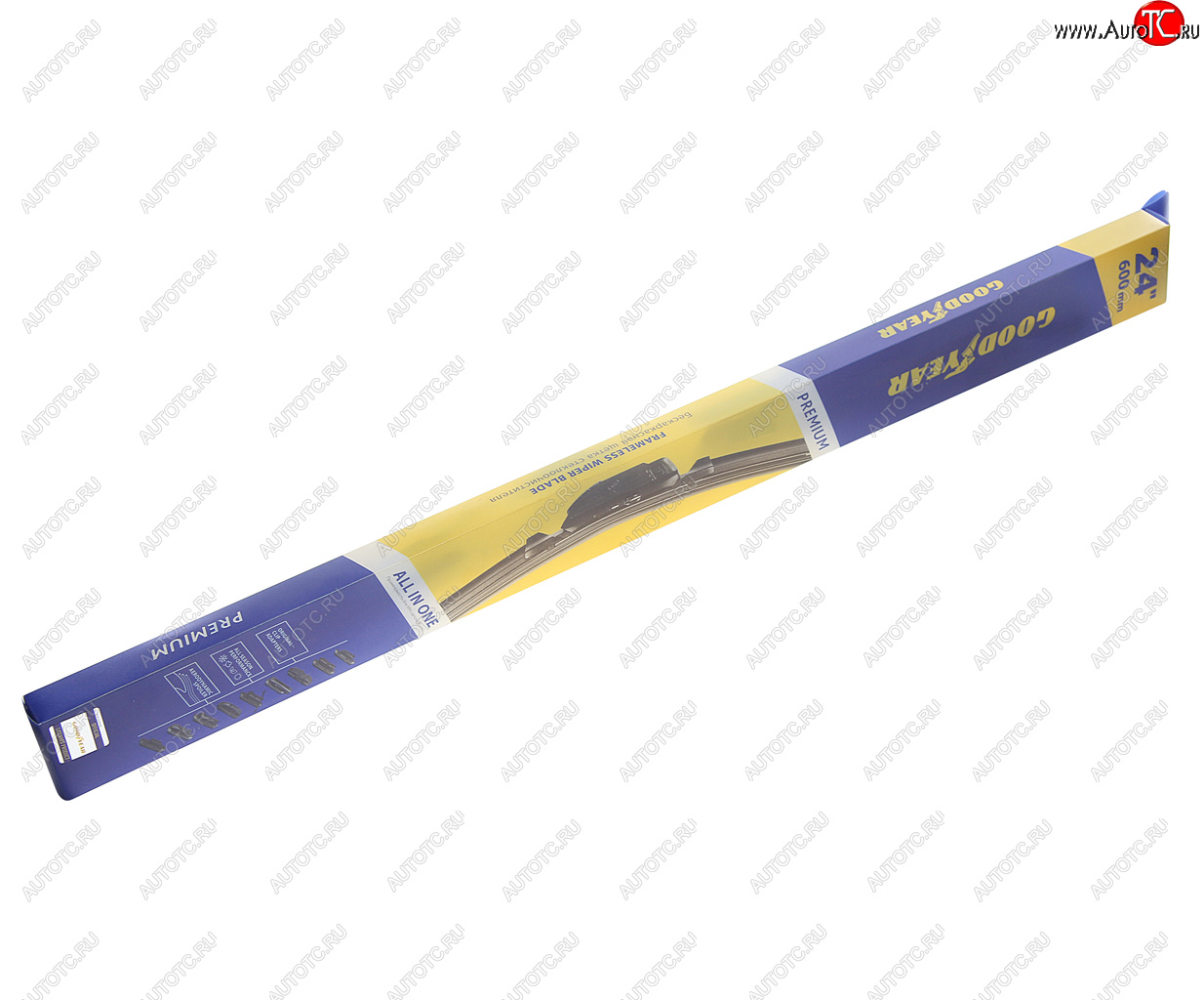 1 059 р. Щетка стеклоочистителя 600мм бескаркасная (8 адаптеров) Premium GOODYEAR GOODYEAR gy000444  с доставкой в г. Пермь