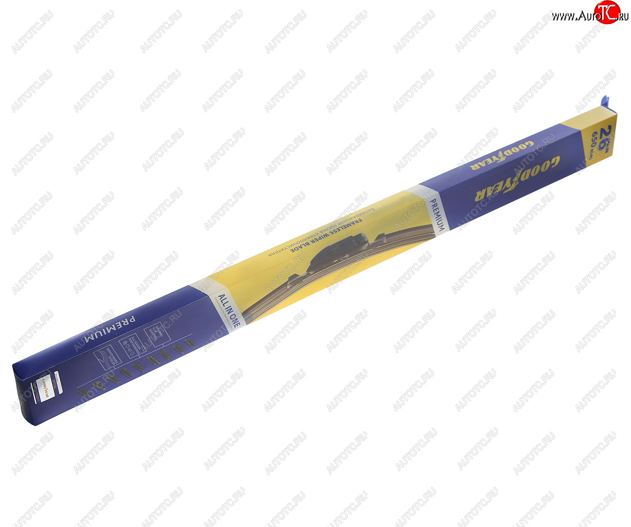1 059 р. Щетка стеклоочистителя 650мм бескаркасная (8 адаптеров) Premium GOODYEAR GOODYEAR gy000446  с доставкой в г. Пермь