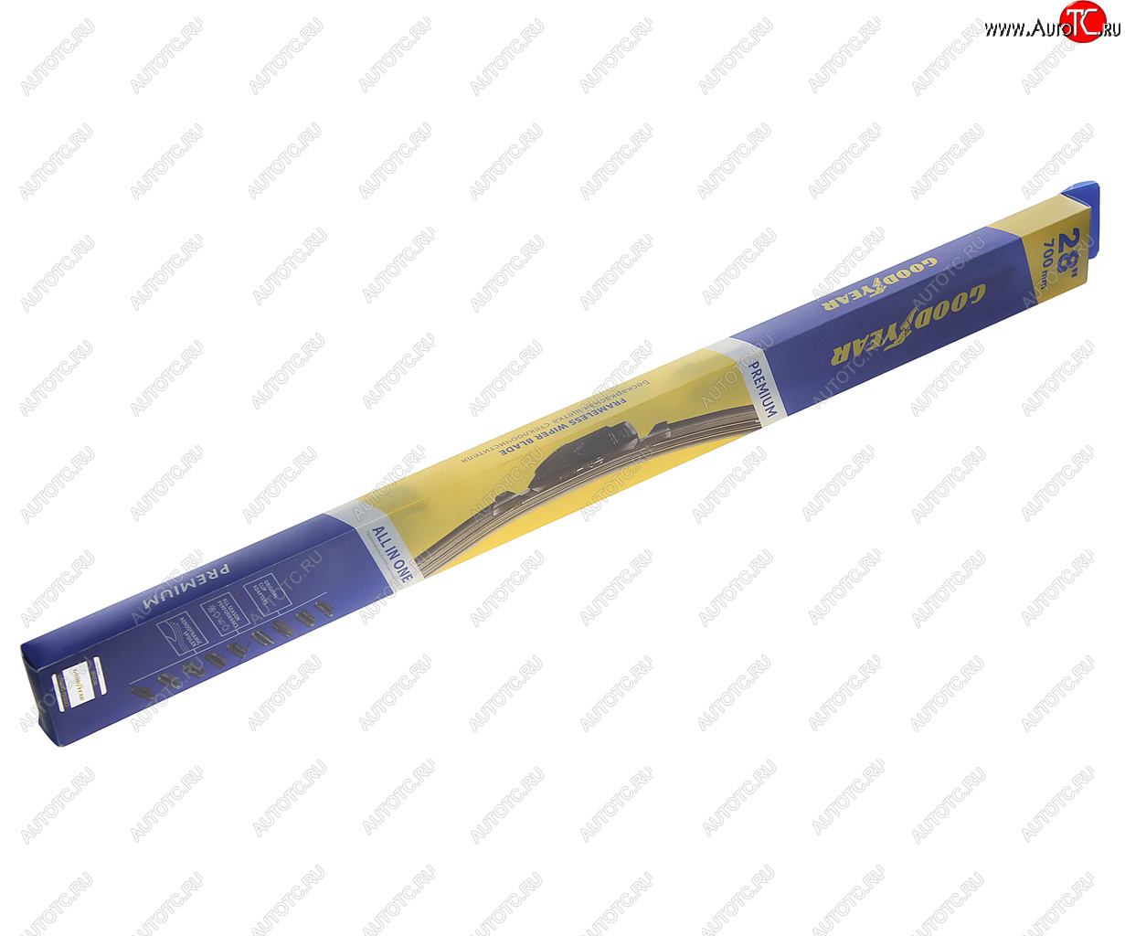 1 059 р. Щетка стеклоочистителя 700мм бескаркасная (8 адаптеров) Premium GOODYEAR GOODYEAR gy000448  с доставкой в г. Пермь
