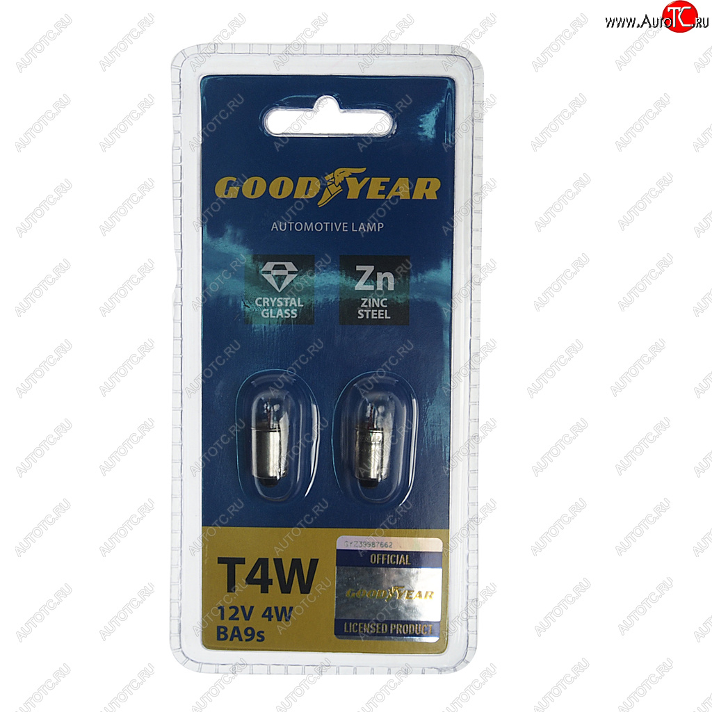 89 р. Лампа 12V T4W BA9s блистер (2шт.) GOODYEAR GOODYEAR gy012203  с доставкой в г. Пермь