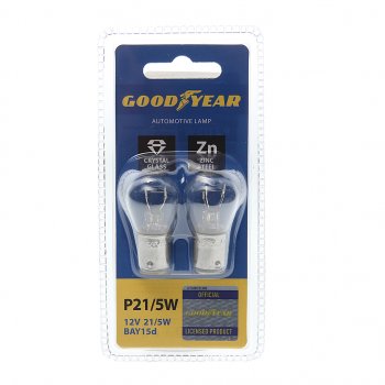 195 р. Лампа 12V P215W BAY15d блистер (2шт.) GOODYEAR GOODYEAR gy012216  с доставкой в г. Пермь. Увеличить фотографию 1