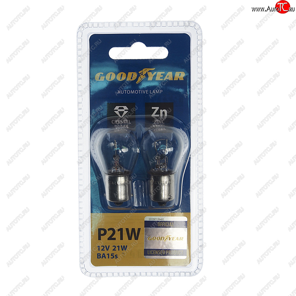 146 р. Лампа 12V P21W Ba15s блистер (2шт.) GOODYEAR GOODYEAR gy012222  с доставкой в г. Пермь