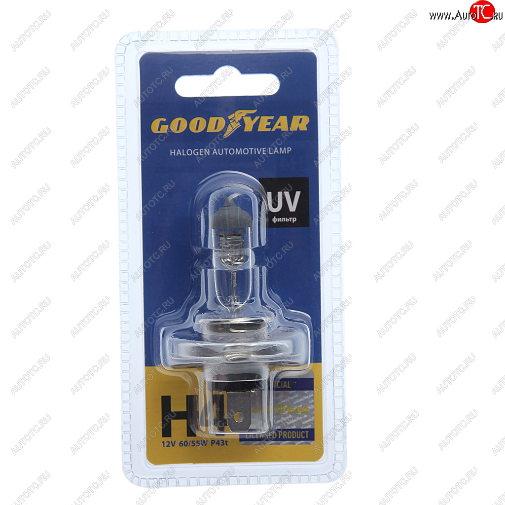 399 р. Лампа 12V H4 6055W P43t блистер (1шт.) GOODYEAR GOODYEAR gy014121  с доставкой в г. Пермь