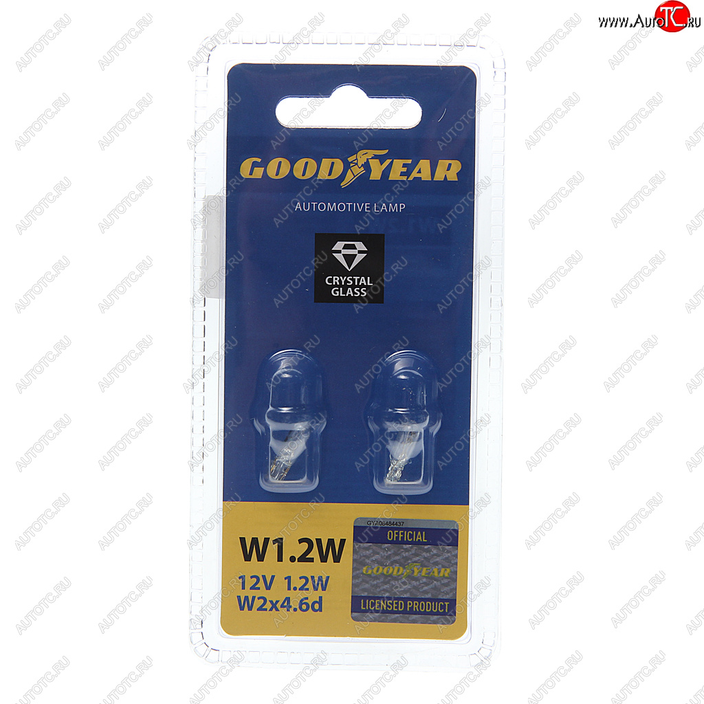 110 р. Лампа 12V W1.2W W2x4.6d блистер (2шт.) GOODYEAR GOODYEAR gy015202  с доставкой в г. Пермь