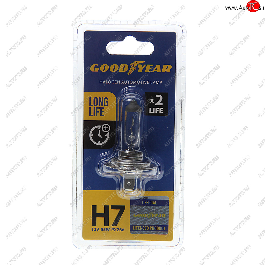 479 р. Лампа 12V H7 55W PX26d блистер (1шт.) Long Life GOODYEAR GOODYEAR gy017123  с доставкой в г. Пермь
