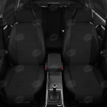 6 299 р. Авточехлы ГАЗель Next (3 высоких) экокожа-жаккард черные комплект AVTOLIDER AVTOLIDER gz30-0104-kk4  с доставкой в г. Пермь. Увеличить фотографию 2