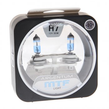 2 059 р. Лампа 12V H7 55W PX26d +80% бокс (2шт.) Argentum MTF MTF h8a1207  с доставкой в г. Пермь. Увеличить фотографию 1