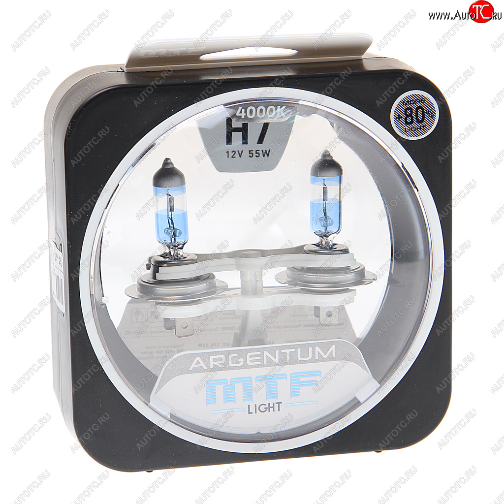 2 059 р. Лампа 12V H7 55W PX26d +80% бокс (2шт.) Argentum MTF MTF h8a1207  с доставкой в г. Пермь