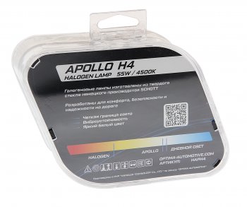 1 349 р. Лампа 12V H4 6055W P43t бокс (2шт.) Apollo OPTIMA OPTIMA haph4  с доставкой в г. Пермь. Увеличить фотографию 2