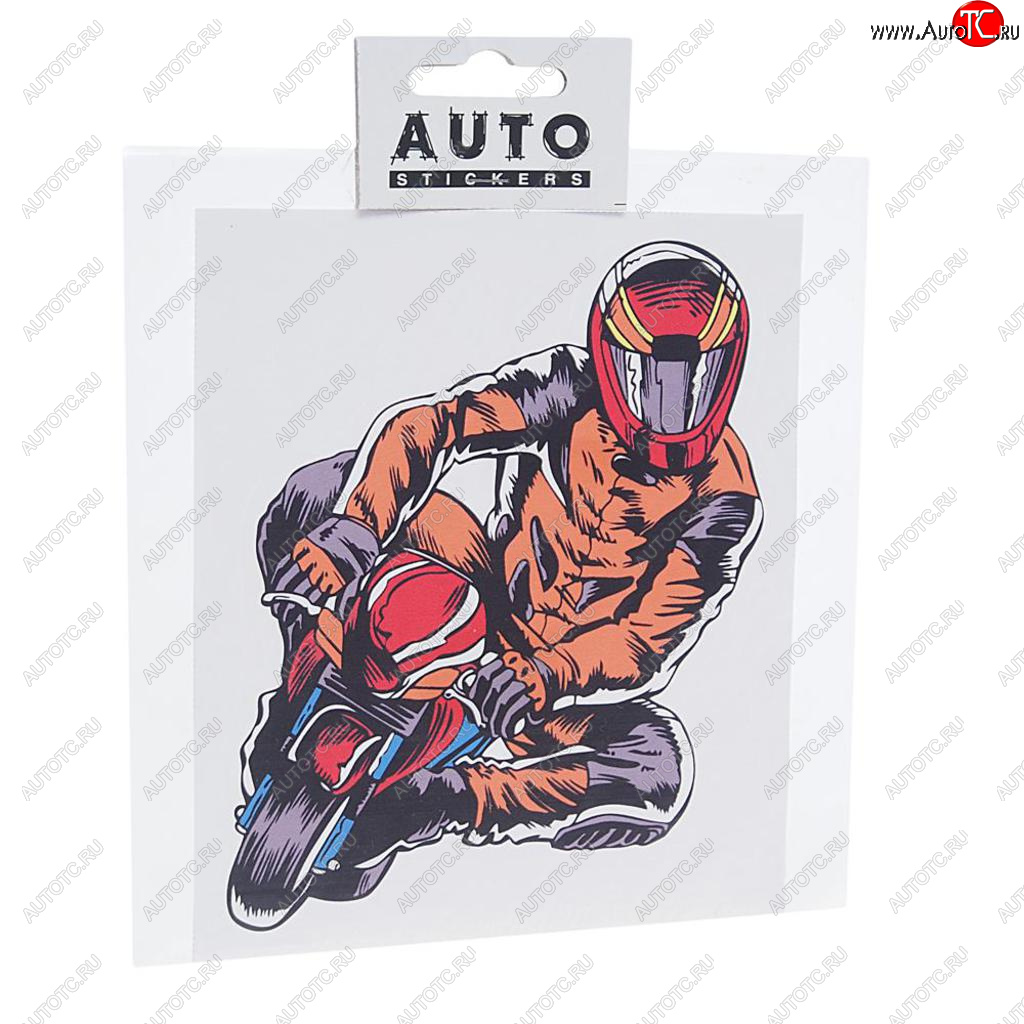 95 р. Наклейка виниловая вырезанная Мотоциклист полноцветная 13х16см AUTOSTICKERS AUTOSTICKERS хбл 03  с доставкой в г. Пермь