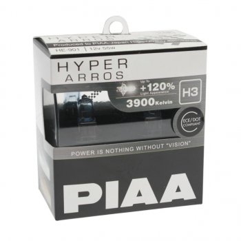 2 399 р. Лампа 12V H3 55W +120% бокс (2шт.) Hyper Arros PIAA PIAA (Пиаа) he-901-h3  с доставкой в г. Пермь. Увеличить фотографию 1