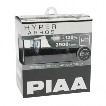 1 499 р. Лампа 12V H11 55W +120% бокс (2шт.) Hyper Arros PIAA PIAA (Пиаа) he-906-h11 PIAA (Пиаа) he-906-h11  с доставкой в г. Пермь. Увеличить фотографию 1