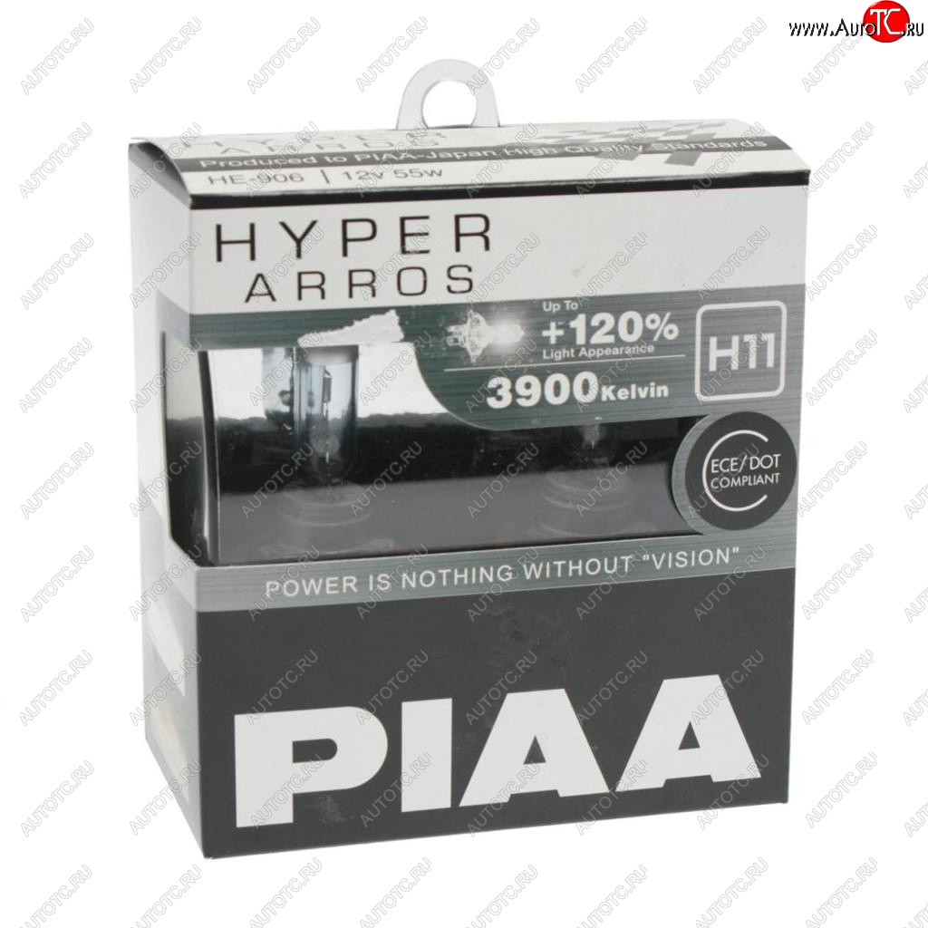 1 499 р. Лампа 12V H11 55W +120% бокс (2шт.) Hyper Arros PIAA PIAA (Пиаа) he-906-h11 PIAA (Пиаа) he-906-h11  с доставкой в г. Пермь