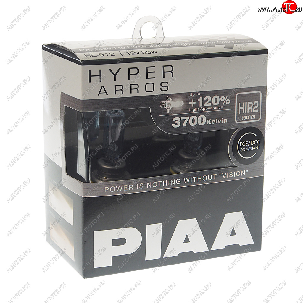 2 079 р. Лампа 12V HIR2 55W PX22d +120% бокс (2шт.) Hyper Arros PIAA PIAA (Пиаа) he-912-hir2 PIAA (Пиаа) he-912-hir2  с доставкой в г. Пермь