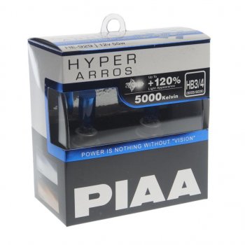 2 049 р. Лампа 12V HB3HB4 60W P20d +120% 5000K бокс (2шт.) Hyper Arros PIAA PIAA (Пиаа) he-929-hb3hb4  с доставкой в г. Пермь. Увеличить фотографию 1