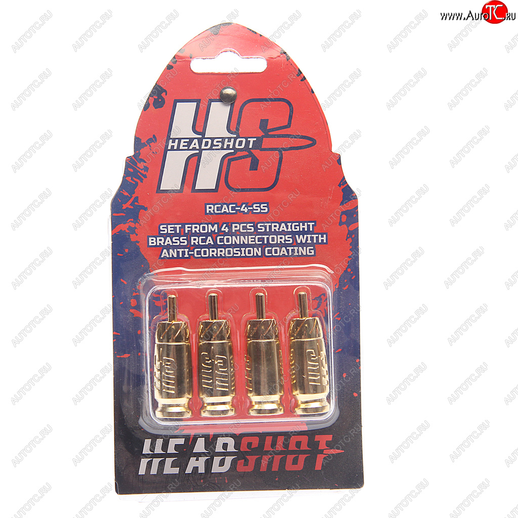 1 299 р. Штекер RCA комплект 4шт. KICX KICX headshot rcac-4-ss  с доставкой в г. Пермь