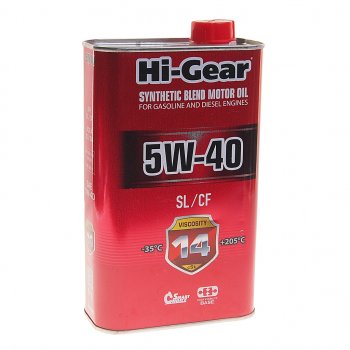 669 р. Масло моторное SYNTHETIC BLEND MOTOR OIL SL/CF 5W40 п/синт.1л HI-GEAR HI-GEAR hg1140 HI-GEAR hg1140  с доставкой в г. Пермь. Увеличить фотографию 1