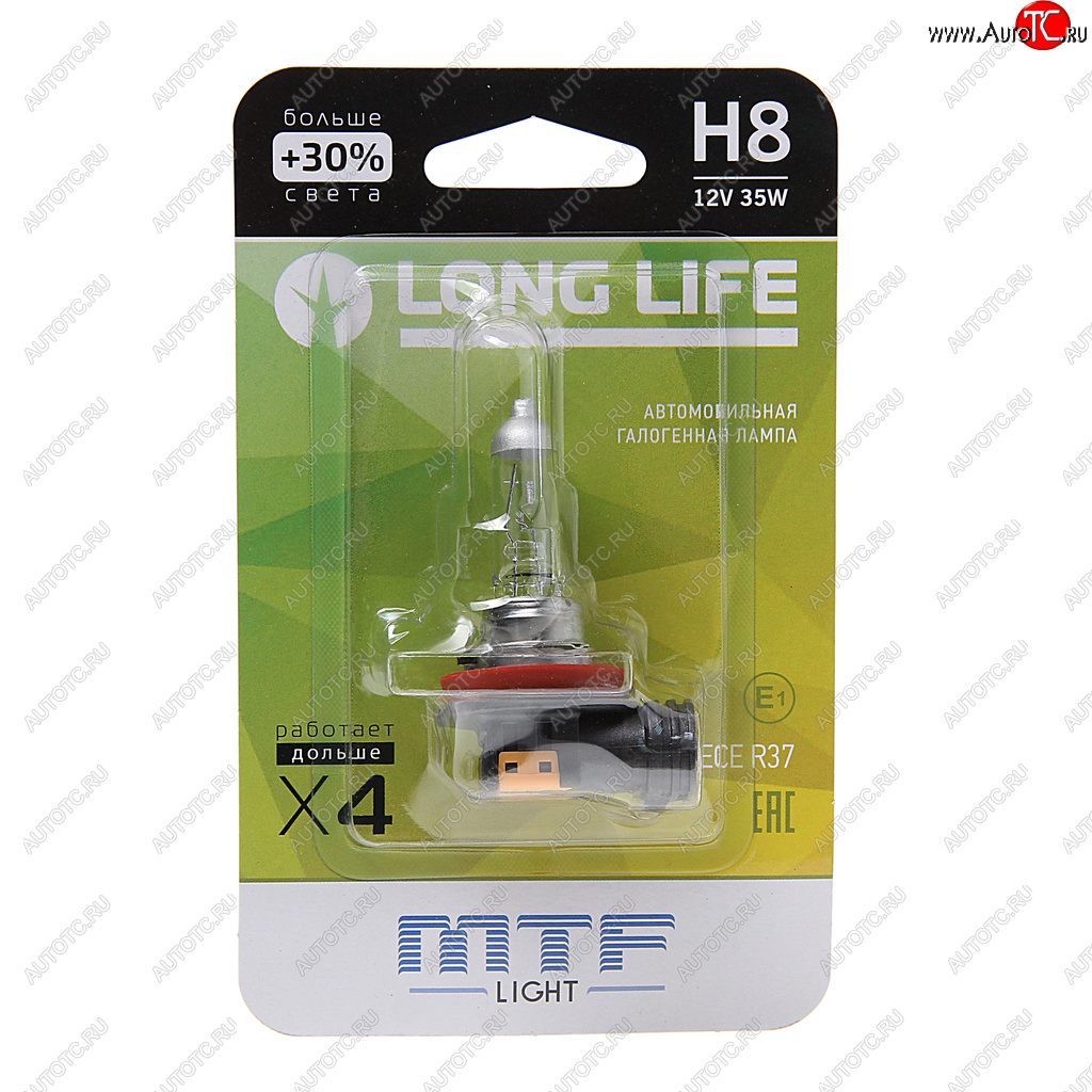 619 р. Лампа 12V H8 35W PGJ19-1 +30% блистер (1шт.) Long Life MTF MTF hll1208b  с доставкой в г. Пермь