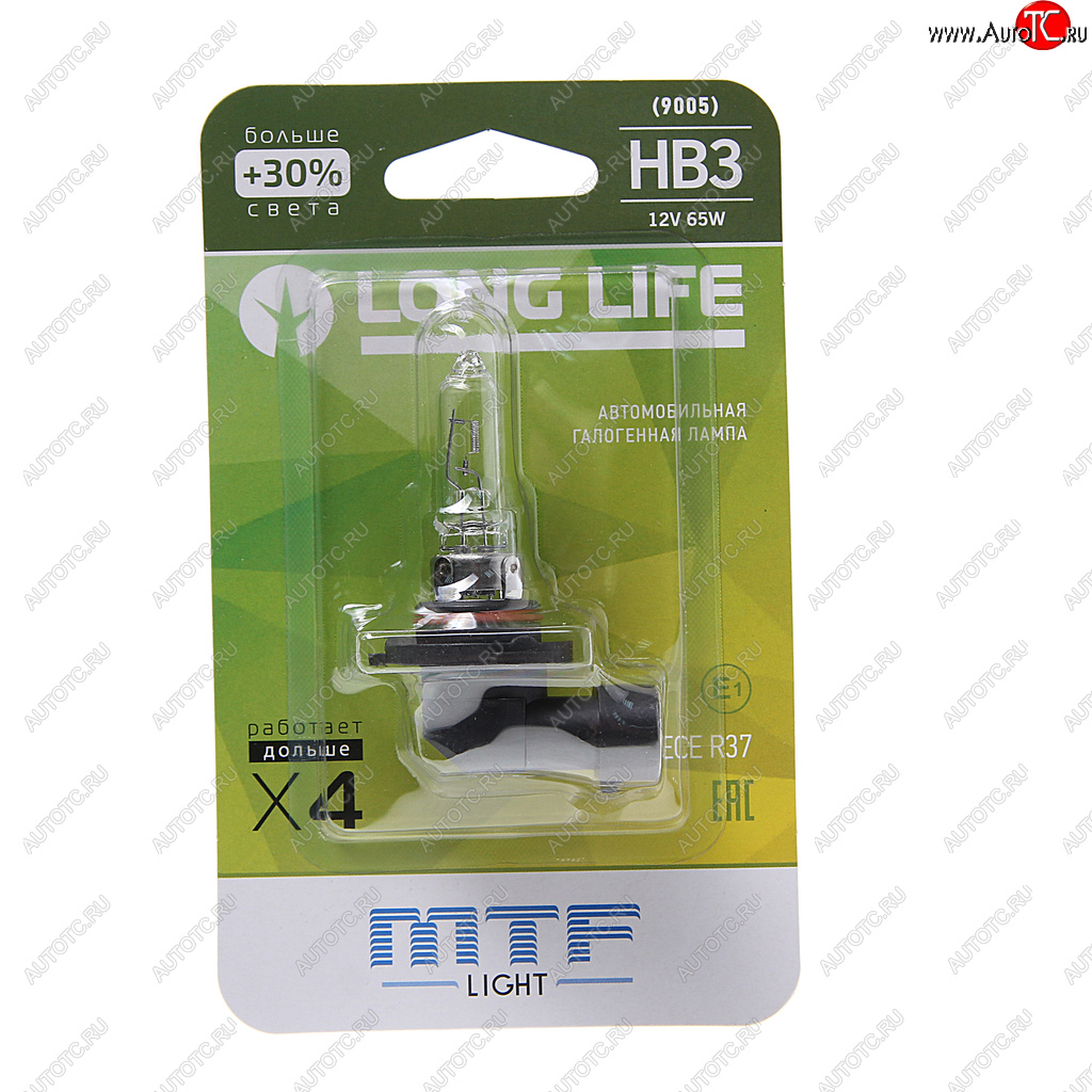 419 р. Лампа 12V HB3 65W P20d +30% блистер (1шт.) Long Life MTF MTF hll12b3b  с доставкой в г. Пермь